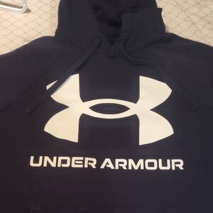 Under Armour Dark Blue Hoodie with White Logo
